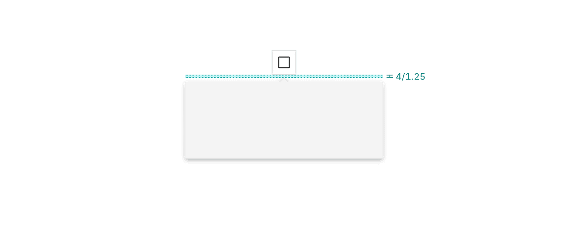 Structure and spacing measurements between a popover container and trigger button.